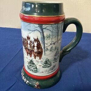 ANHEUSER-BUSCH 1991 COLLECTOR'S SERIES "THE SEASON'S BEST" UNLIDDED BEER STEIN!